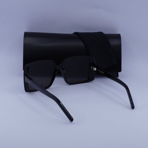 Saint Laurent SL451 001 Sunglasses Black Square Frame, Black Lenses - Picture 11 of 11